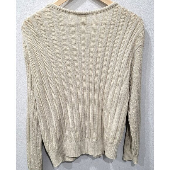 Womens Vintage Jason Maxwell V-Neck Button-up Cream Cardigan Sweater Size M - Picture 8 of 10